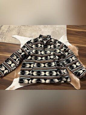 Cotton Rye - Woman’s XL Aztec Sherpa Pullover Jacket